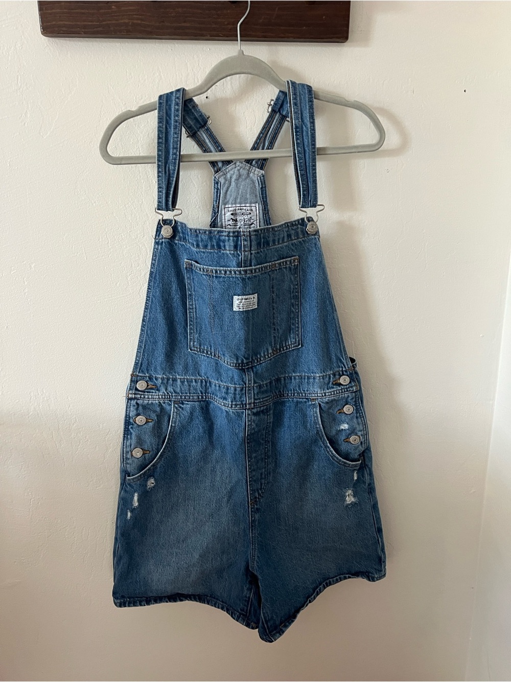 Levi's Blue Denim Short Overalls